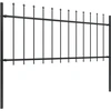 Image de vidaXL Clôture de jardin avec pointes de lance Acier 1,7 x 0,8 m Noir
