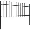 Image de Vidaxl - Clôture De Jardin Avec Dessus En Lance Acier 1,7 X 0,8 M Noir