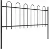 Image de vidaXL Clôture de jardin avec design d'arceau Acier 1,7 m Noir