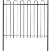 Image de Vidaxl Garden Fence With Hoop Top Steel 181x150 Cm Black