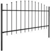 Image de vidaXL Clôture de jardin avec pointes de lance Acier (0,5 - 0,75) x 1,7 m Noir
