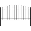 Image de Vidaxl - Clôture De Jardin À Dessus En Lance Acier (0,5-0,75)x1,7 M Noir