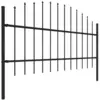 Image de vidaXL Clôture de jardin avec pointes de lance Acier (0,75 - 1) x 1,7 m Noir