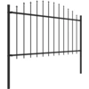 Image de vidaXL Clôture de jardin avec pointes de lance Acier (1,25 - 1,5) x 1,7 m Noir
