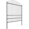 Image de vidaXL Clôture de jardin avec pointes de lance Acier (1,75 - 2) x 1,7 m Noir