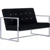 Image de Vidaxl - Canapé 2 Places Avec Accoudoirs Noir Chrome Et Velours