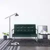 Image de Vidaxl - Canapé 2 Places Avec Accoudoirs Vert Foncé Chrome Et Velours