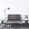 Image de Vidaxl - Canapé 2 Places Avec Accoudoirs Gris Foncé Chrome Et Velours