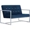 Image de Vidaxl - Canapé 2 Places Avec Accoudoirs Bleu Chrome Et Velours