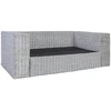 Image de vidaXL Canapé 2 places avec coussins Gris Rotin naturel