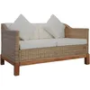 Image de Vidaxl - 2 Escrocs De Fauteuil Naturel Conception Squaquée Naturelle Équipée De Coussins À La Crème À La Crème