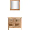 Image de Armoire Pour Lavabo Avec Miroir Bois De Noyer Massif