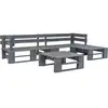 Image de Salon De Jardin Palette 4 Pcs Bois Gris Vidaxl