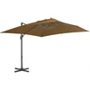 Image de vidaXL Parasol avec pied de parasol portable Taupe