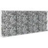 Image de Vidaxl   Mur À Gabion Avec Couvercles En Acier Galvanisé 200 X 20 X 85 Cm   Résistant Aux Intempéries   Pour Murs De Soutènement   Facile À Assembler
