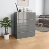 Image de Vidaxl   Buffet Gris Brillant 60x35x80 Cm   Bois D'Ingénierie   8 Tiroirs   Meuble De Rangement Moderne Et Durable