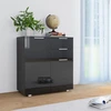 Image de vidaXL Sideboard noir brillant 71x35x80 cm Bois composite