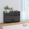 Image de vidaXL Sideboard noir brillant 107x35x80,5 cm