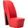 Image de Vidaxl - Chaise En Forme De Chaussure À Talon Haut Rouge Similicuir