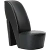 Image de Vidaxl - Chaise En Forme De Chaussure À Talon Haut Noir Similicuir