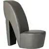 Image de Vidaxl - Chaise En Forme De Chaussure À Talon Haut Gris Similicuir