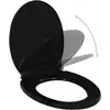 Image de vidaXL Siège de toilette avec mécanisme d'abaissement automatique et Quick-Release Noir