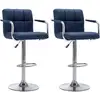 Image de Chaises De Bar Lot De 2 Bleu Tissu Vidaxl