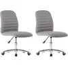 Image de vidaXL Chaise de salle à manger 2 pcs. Tissu gris clair