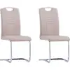 Image de Chaises À Manger Cantilever Lot De 2 Cappuccino Similicuir Vidaxl