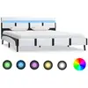 Image de Cadre De Lit Avec Led Blanc Similicuir 120 X 200 Cm