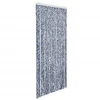 Image de vidaXL Rideau anti-insectes bleu blanc argenté 100x220cm chenille