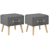 Image de Tables De Chevet 2 Pcs Gris Foncé 40x35x40 Cm Tissu Vidaxl
