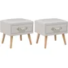 Image de Tables De Chevet 2 Pcs Blanc 40x35x40 Cm Similicuir Vidaxl