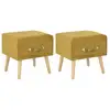 Image de Tables De Chevet 2 Pcs Moutarde 40x35x40 Cm Velours Vidaxl
