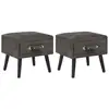Image de Tables De Chevet 2 Pcs Gris 40x35x40 Cm Velours Vidaxl