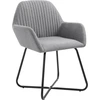 Image de vidaXL Chaise de salle à manger 2 pcs. Tissu gris clair