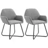 Image de Vidaxl - Chaises À Manger Lot De 2 Gris Clair Tissu