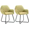 Image de Chaises À Manger Lot De 2 Vert Tissu Vidaxl