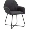 Image de vidaXL Chaise de salle à manger 2 pcs. tissu noir