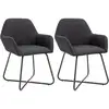 Image de Vidaxl - Chaises À Manger Lot De 2 Noir Tissu