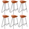 Image de Vidaxl - Chaises De Bar Lot De 6 Marron Cuir Véritable