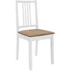 Image de vidaXL Chaises de salle à manger avec coussins 6 pcs. Blanc Bois massif