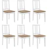 Image de Vidaxl   Ensemble De 6 Chaises De Salle À Manger   Structure En Bois Solide   Dossier Et Coussins Confortables   Design Moderne Et Facile À Entretenir