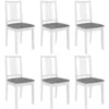 Image de Vidaxl - Chaises À Manger Avec Coussins Lot De 6 Blanc Bois Solide