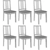 Image de Vidaxl - Chaises À Manger Avec Coussins Lot De 6 Gris Bois Solide