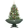 Image de vidaXL Sapin de Noël à neige avec pied de parasol Vert 140 cm
