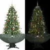 Image de Vidaxl   Sapin De Noël Enneigé 170 Cm Avec Base Parapluie   Neige Artificielle Contrôlée   Branches Réalistes Pour Décorations Festives