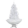 Image de vidaXL Sapin de Noël à neige avec pied parasol blanc 170 cm