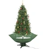 Image de vidaXL Sapin de Noël à neige avec pied de parasol Vert 190 cm