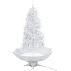 Image de vidaXL Sapin de Noël à neige avec pied parasol blanc 190 cm